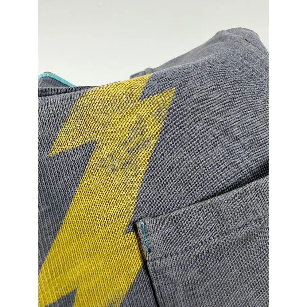 Mini Boden Lightning Bolt Graphic Pocket T-Shirt Size 6-7 year